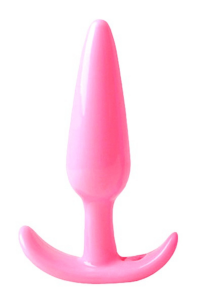 Plug anal rose souple base évasée Pocket Pleasure 1 dosette lubrifiant