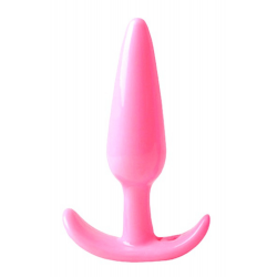 Plug Anal Rose Souple Base Évasée 