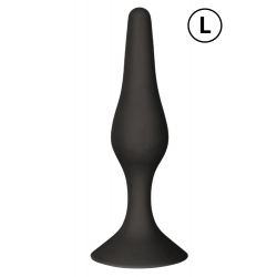 Plug Anal Noir en Silicone L avec Ventouse Taille L 12,7 cm 
