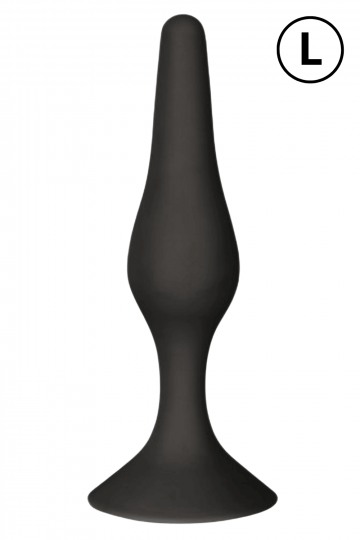 Plug Anal Noir en Silicone L avec Ventouse Taille L 12,7 cm 
