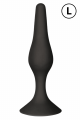 Plug Anal Noir en Silicone L avec Ventouse Taille L 12,7 cm Pocket Pleasure 1 dosette de lubrifiant