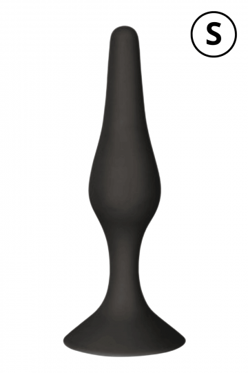 Plug Anal Noir en Silicone S avec Ventouse Taille S 10,5 cm