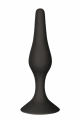 Plug Anal Noir en Silicone S avec Ventouse Taille S 10,5 cm Pocket Pleasure 1 dosette de lubrifiant