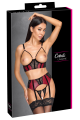 Ensemble Jarretelles 3 Pièces Rouge Foncé Noir - Cottelli