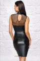 Robe Moulante Sans Manches Look Mat Résille Sexy Chic