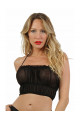 Top Voile Noir Froncé Spazm Clubwear By Soisbelle