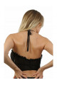 Top Voile Noir Froncé Spazm Clubwear By Soisbelle
