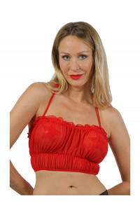 Top Rouge Voile Froncé Spazm Clubwear By Soisbelle