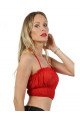 Top Rouge Voile Froncé Spazm Clubwear By Soisbelle