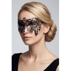 Masque Vénitien Bianca Rigide Noir avec Strass