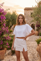 Jupe Courte Simili Cuir Blanche Cassandra 