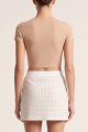 Jupe Courte Simili Cuir Blanche Cassandra 
