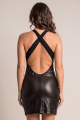 Robe Noire Simili Cuir Margot