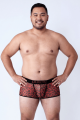 Boxer en résille imprimé léopard rouge