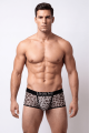 Boxer en résille imprimé léopard gris