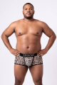 Boxer en résille imprimé léopard gris