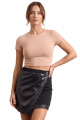 Jupe Courte Sexy Porte Feuille Simili Cuir Noire Mia