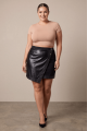 Jupe Courte Sexy Porte Feuille Simili Cuir Noire Mia