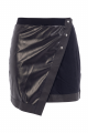 Jupe Courte Sexy Porte Feuille Simili Cuir Noire Mia