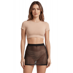 Jupe Transparente Résille Maya Noire