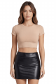 Mini Jupe Noir Simili Cuir Mat Sifia