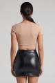 Mini Jupe Noir Simili Cuir Mat Sifia