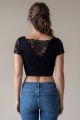 Top Sexy Court Noir Réversible Bi Matière