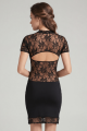 Robe ClubWear Sexy Courte Col Dentelle Athéna