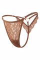 String Bijou Cœur Doré Dentelle Taupe