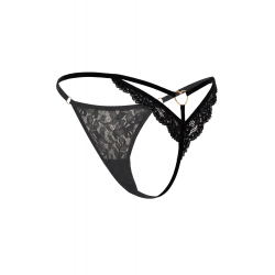 String Bijou Cœur Doré Dentelle Noir