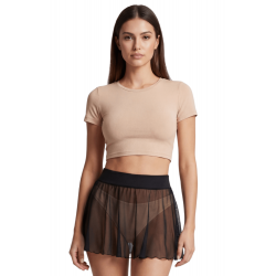 Mini Jupe Transparente Ultra Sexy Noire Résille Stella