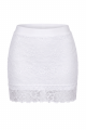Jupe Courte Jupon Dentelle Florale Blanche Camélia