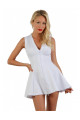 Robe Blanche Evasée en Brocard Total Double ZiP Devant