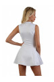 Robe Blanche Evasée en Brocard Total Double ZiP Devant