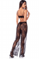Ensemble Pantalon Transoparent Dentelle Noire 3 Pièces Mapalé