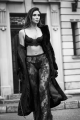 Ensemble Pantalon Transoparent Dentelle Noire 3 Pièces Mapalé