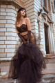 Ensemble Bustier Sexy en Dentelle et String Noir Mapalé
