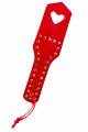 Paddle Fessée en Simili Cuir Clouté Rouge avec Cœur Mapalé