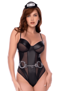 Body String Fetish Police Résille Transparente Wetlook et Menottes Mapalé