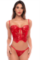 Ensemble Rouge Ecarlate Bustier Brodé de Sequins & String 2 pièces Mapalé