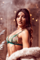 Ensemble Vert Aurore Soutien-Gorge Brodé Transparent & String 2 Pièces Mapalé