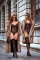 Ensembleavec Bustier Transparent à Armatures et Jarretelles Noir 2 pièces Mapalé