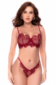 Ensemble Sexy Chic Dentelle Brodée Bois de Rose 2 pièces Mapalé