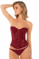 Corset Bustier Dentelle Bordeaux Fermeture Devant & Laçage Dos Mapalé