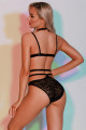 Ensemble Sexy Soutien Gorge Culotte & Mini Ceinture Noire J Lingerie