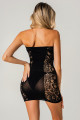Mini Robe Bustier Noire Cotés Dentelle J Lingerie