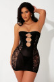 Mini Robe Bustier Noire Cotés Dentelle J Lingerie