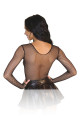 T-Shirt Court en Résille Transparente et Ouverte à Manches Cotelli lingerie
