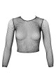 T-Shirt Court en Résille Transparente et Ouverte à Manches Cotelli lingerie
