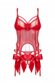 Ensemble Corset et String Rubans Cadeaux Rouge Obsessive